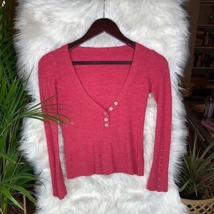 Vintage 90’s Crop Sweater • Red • S